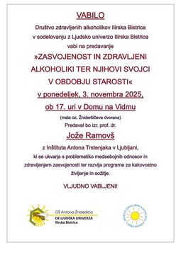 Vabilo na predavanje dr. Jožeta Ramovša