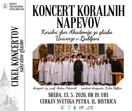 1. koncert cikla 2026_Koncert koralnih napevov Koralega zbora Akademije za glasbo v Ljubljani