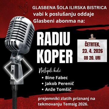 Vabilo k poslušanju oddaje na Radiu Koper