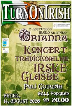 Vabilo na koncert skupine Turn on Irish