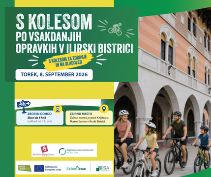 Dogodek S kolesom po vsakdanjih opravkih v Ilirski Bistrici, v torek, 8. septembra 2026